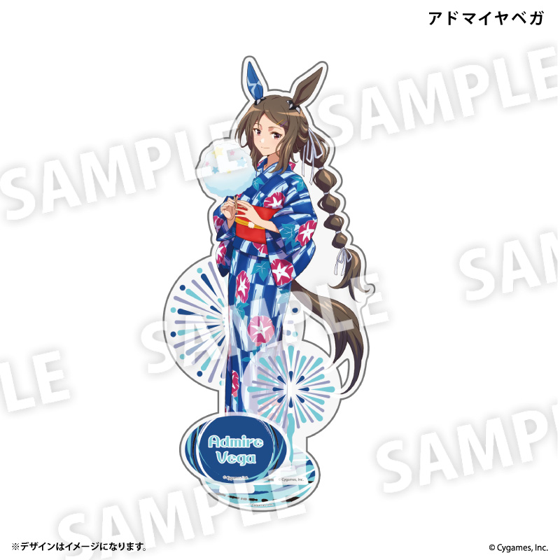 浴衣姿のアドマイヤベガを描いたTSUTAYA POP UP SHOP MEGAアクリルフィギュア