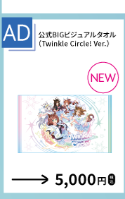 公式BIGビジュアルタオル（Twinkle Circle! Ver.）を示す、函館公演公式物販一覧からの確認済み商品切り出し。