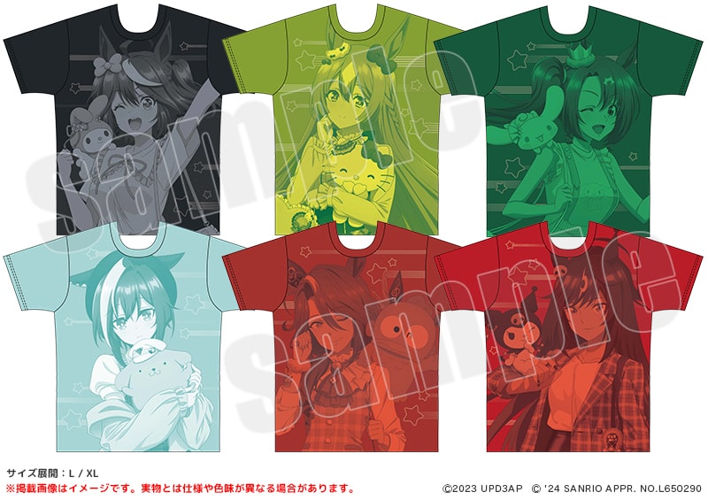 TVアニメ『ウマ娘 プリティーダービー Season 3』×サンリオキャラクターズ カラーTシャツの公式商品画像