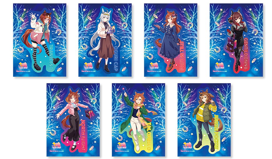 東京メガイルミのホログラムステッカー全7種を示す公式画像crop