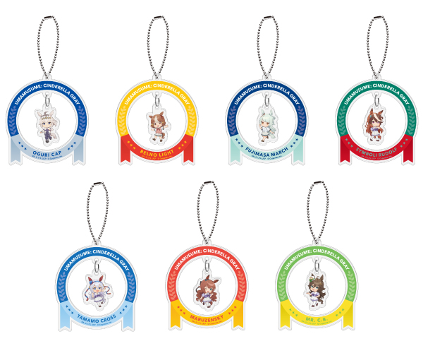 名鉄百貨店POP UP STOREのゆらゆらアクリルキーホルダー全7種の商品レンダー