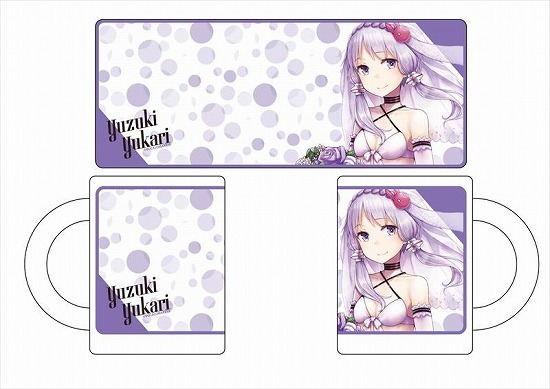 結月ゆかりの水着ウェディング風イラストを用いたマグカップBの展開商品画像