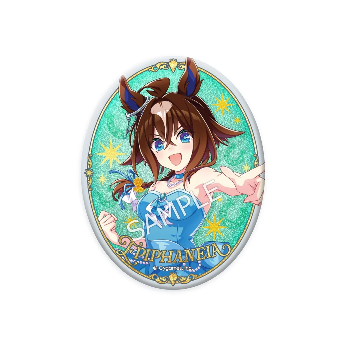5.5th Anniversary記念イラストのエピファネイアを使用した公式グリッター缶バッジの商品画像