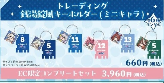 トレーディング銭湯錠風キーホルダー ミニキャラ6種の公式商品画像