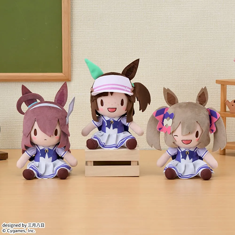 ふわぷちぬいぐるみVol.4のミホノブルボン、アイネスフウジン、スマートファルコンを写したセガプラザ公式商品画像