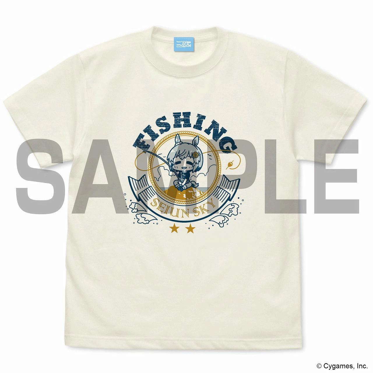 セイウンスカイの釣り好きTシャツ[ウマ娘 プリティーダービー] サイズ:L カラー:VANILLA WHITE