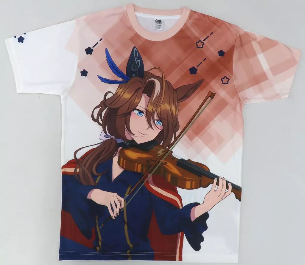 【中古】Tシャツ サウンズオブアース フルグラフィックTシャツ(Relax time) オレンジ Lサイズ 「ウマ娘 プリティーダービー Season 3 NAMCO Promotion～Relax time～ キャラポップストア」