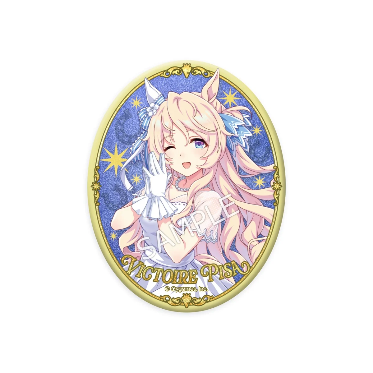 5.5th Anniversary記念イラストのヴィクトワールピサを使用した公式グリッター缶バッジの商品画像