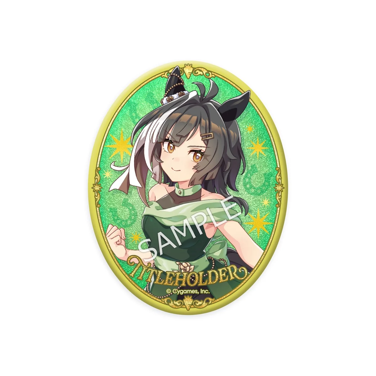 5.5th Anniversary記念イラストのタイトルホルダーを使用した公式グリッター缶バッジの商品画像