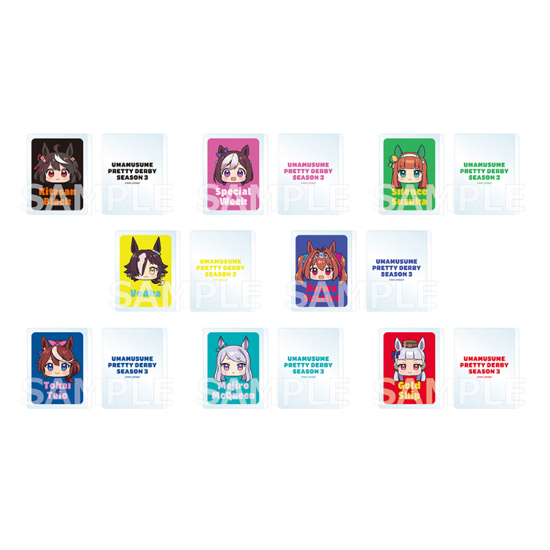 チーム＜スピカ＞8人の英字名入りデフォルメデザインを並べたアクリルブロックコレクション全8種のSTUDIO KAI公式商品画像