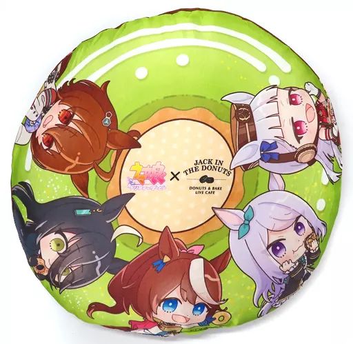 【中古】クッション・本体 集合 BIGクッション(ドーナツ柄) 「ウマ娘 プリティーダービー×ジャックインザドーナツ」